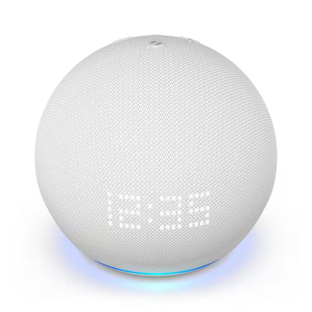 Echo Dot (5Th Gen, 2022 Release) with Clock Smart Speaker with Clock and Alexa, Glacier White
