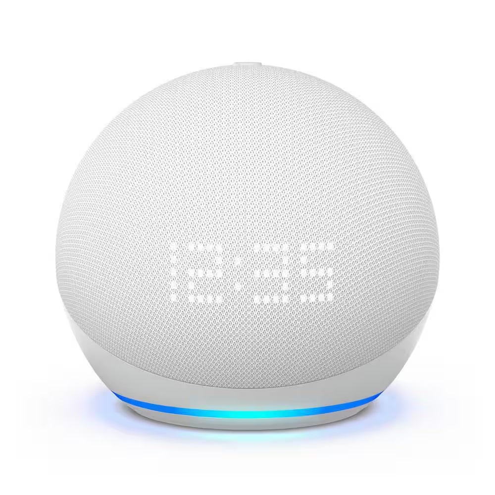 Echo Dot (5Th Gen, 2022 Release) with Clock Smart Speaker with Clock and Alexa, Glacier White